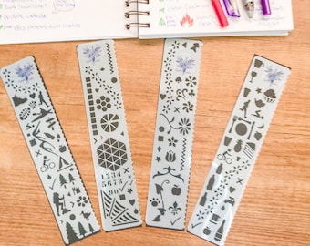 Special offer Journal Bookmark Stencils Collection, Money Saving Planner spreads tracking and artistic craft stencils.