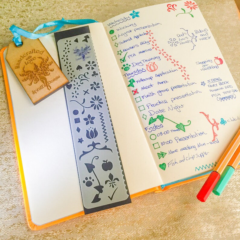 Bullet Journal Stencil Bookmark Habit Tracking Shapes | Etsy