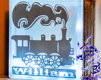 Steam Train Nightlight, Train Glass Light block