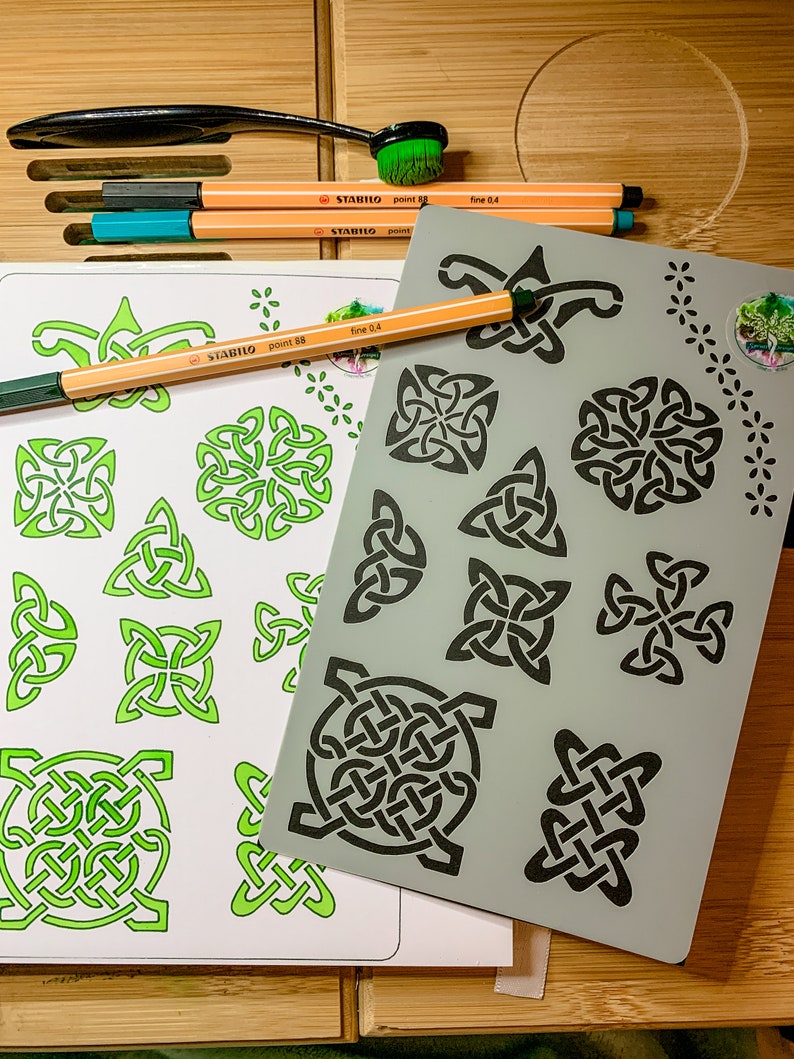 Celtic Ritual Markers Celtic Viking Knots Journal Stencil (design 5), Arts Crafts Stencil - Etsy
