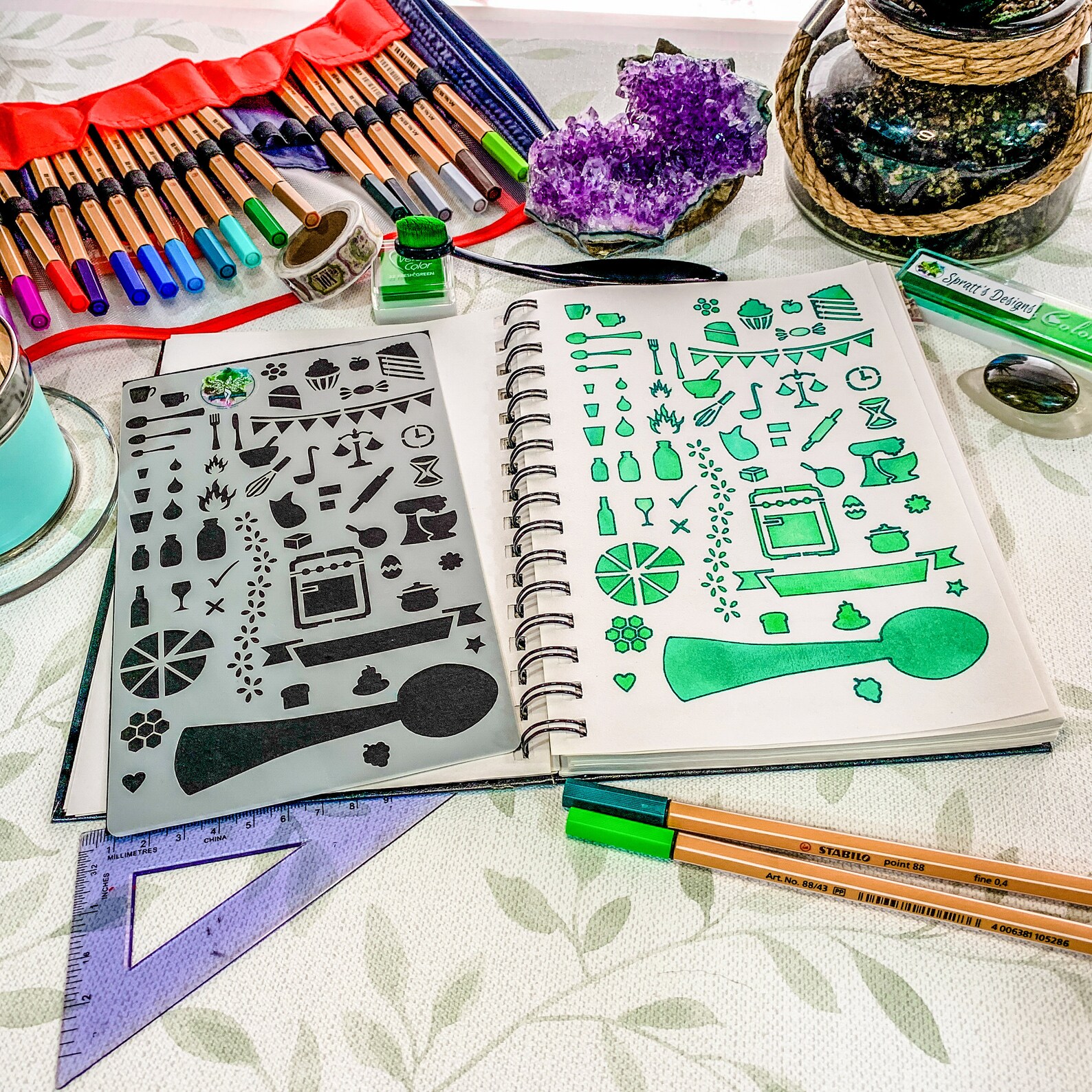 Baking Bullet Journal Stencil Baking Planner Layout Craft Etsy UK