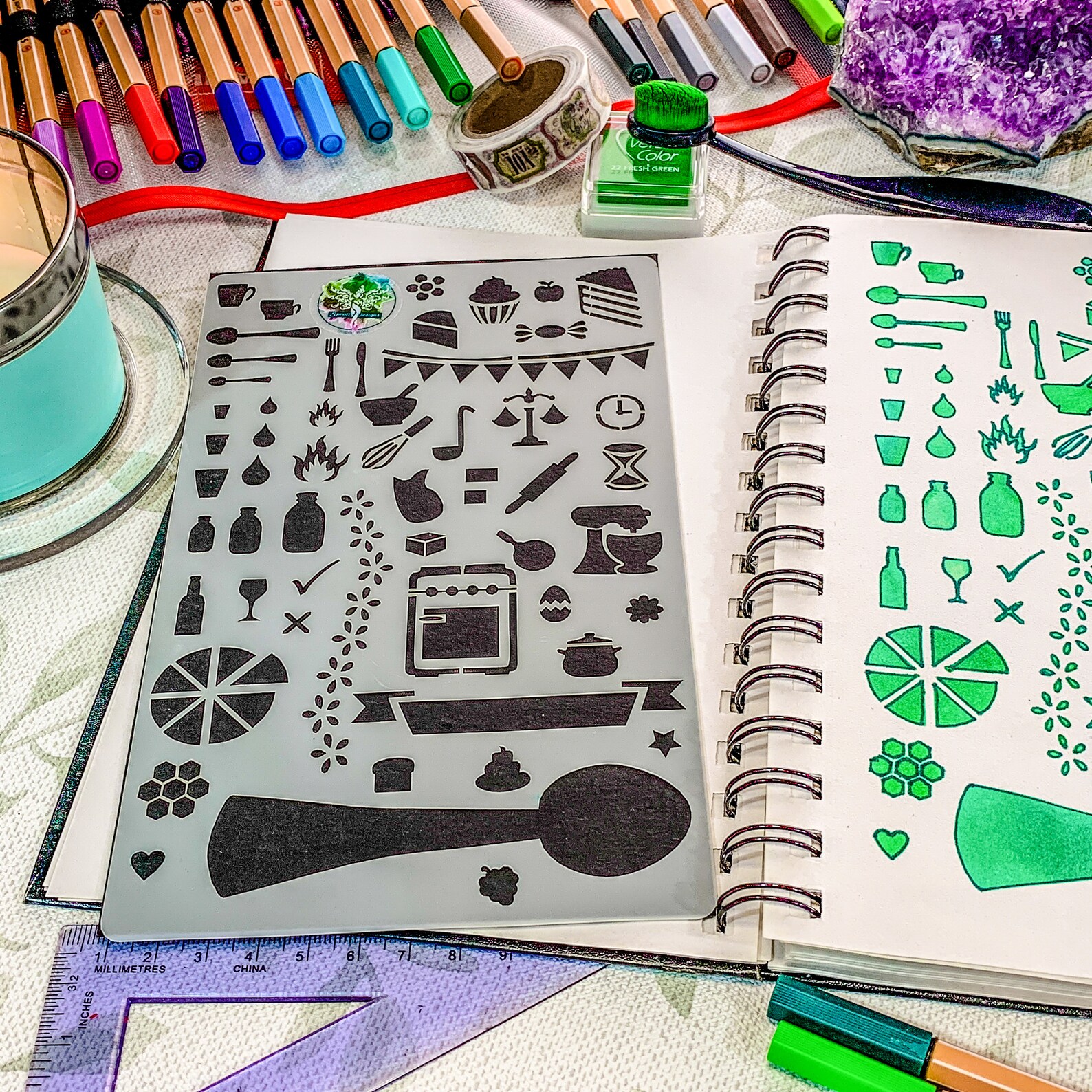 Baking Bullet Journal Stencil Baking Planner Layout Craft Etsy UK