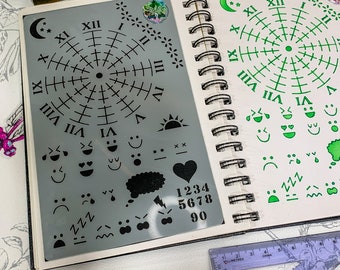Mood tracker Journal Stencil, Feelings guide for Notebook, Emotional craft stencil, Mood Diary
