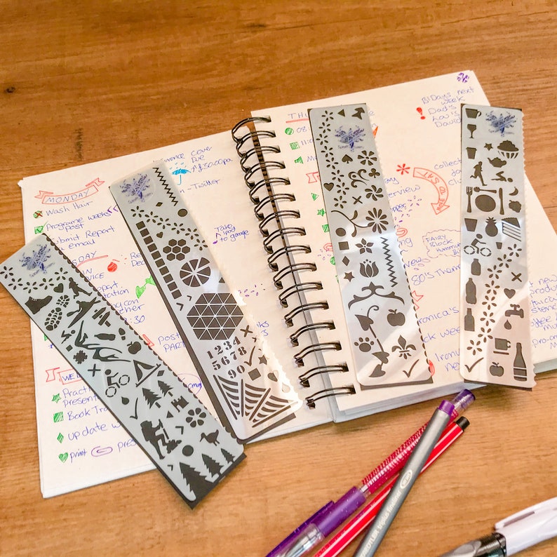 Special Offer Bullet Journal Bookmark Stencils Collection - Etsy