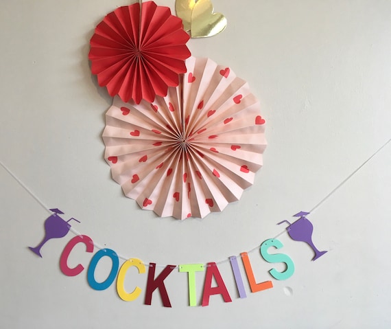 COCKTAILS SIGN BIRTHDAY SMALL BUNTING DECORATION PARTY NIGHT COCKTAILS SIGN BIRTHDAY SMALL BUNTING DECORATION PARTY NIGHT
