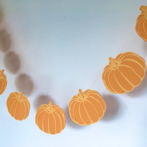 Paper Halloween pumpkin bunting, autumn garland, fall decoration, Halloween banner, pumpkin decoration, Thanks giving garland