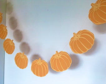 Paper Halloween pumpkin bunting, autumn garland, fall decoration, Halloween banner, pumpkin decoration, Thanks giving garland