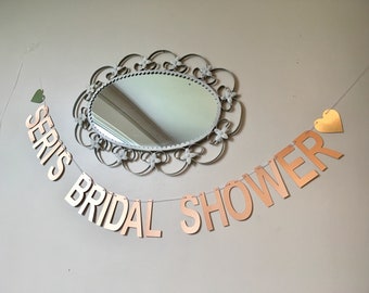 Customized/customised rose gold bridal shower personalised bunting, wedding party decoration, hen night bunting banner