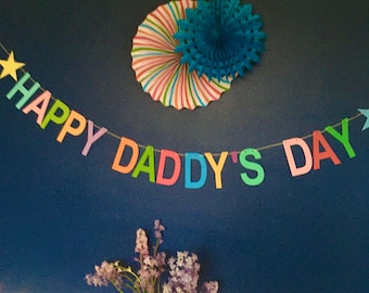 Happy Father’s Day decorations, make your own party bunting, party banner, father's day bunting, banner