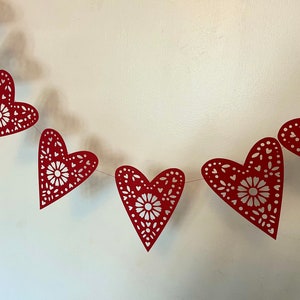 Handmade paper decor, Nordic heart garland, window decorations, wedding venue bunting, Mother’s Day gift, letterbox gift