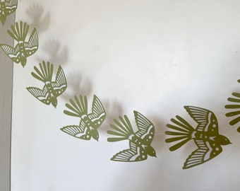 Paper flying swallows paper garland, alternative Birthday decor, wedding decorations, letterbox gift, alternative Christmas decorations