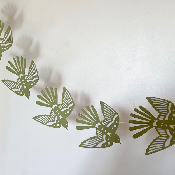 Paper wall decor, flying swallows paper garland, alternative Birthday decor,  paper party/wedding decorations, letterbox gift, Mother’s Day