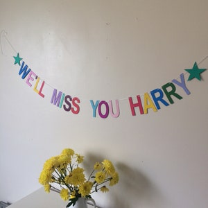 Maak je eigen gepersonaliseerde 'We'll miss you'-slinger, spandoek of feestdecoratie