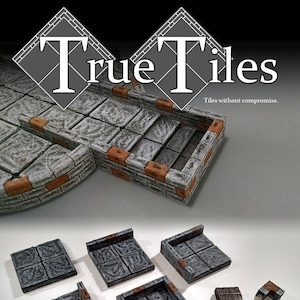 Ladrilhos magnéticos de masmorra / Conjunto de 20 peças / D&D / Pathfinder / Roleplaying / Mesa / 40k / TTRPG / Wargaming / Terreno / True Tiles