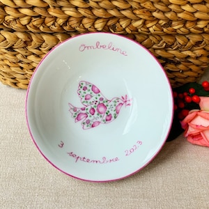 Taufgeschenk oder Bonbonschale zur Taufe oder Kommunion Taube Liberty Rose