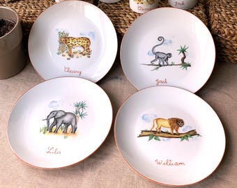 Set of 10 Savannah Animals plates
