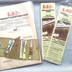 Organizador de ponto cruz vintage – Estojo para projeto LoRan + 2 cartões porta-agulhas – EUA – Entrega grátis no Reino Unido