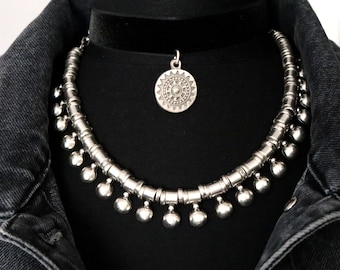 Ottoman coin necklace/ silver plated necklace/ turkish necklace 
