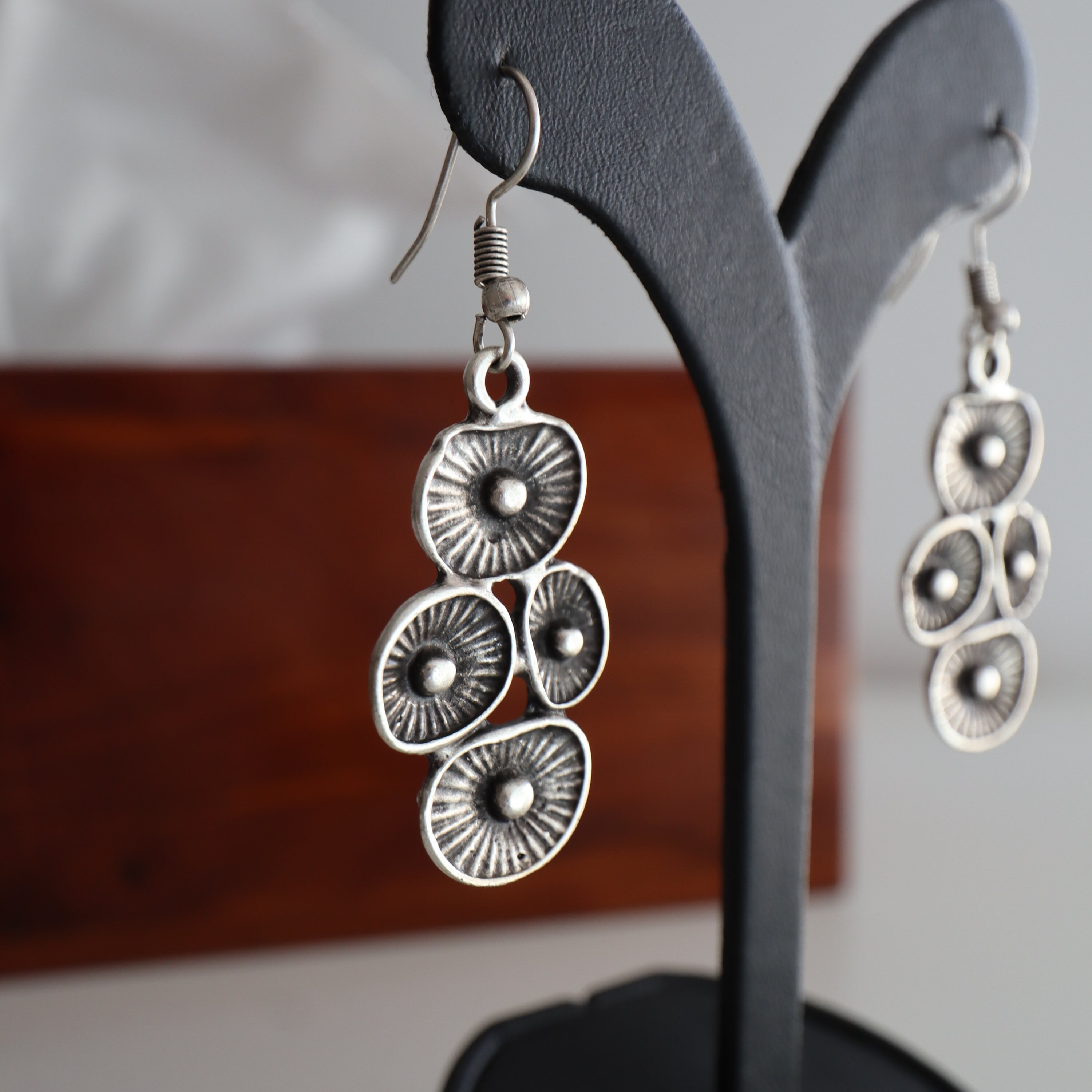 Antique Silver Earrings Ottoman Jewelry Silver Plated Antique Silver Earrings Ottoman Jewelry Silver Plated