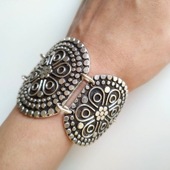 Bracelet Ottoman En Argent Sterling - Bijou Ancien Occasion, état D'usage