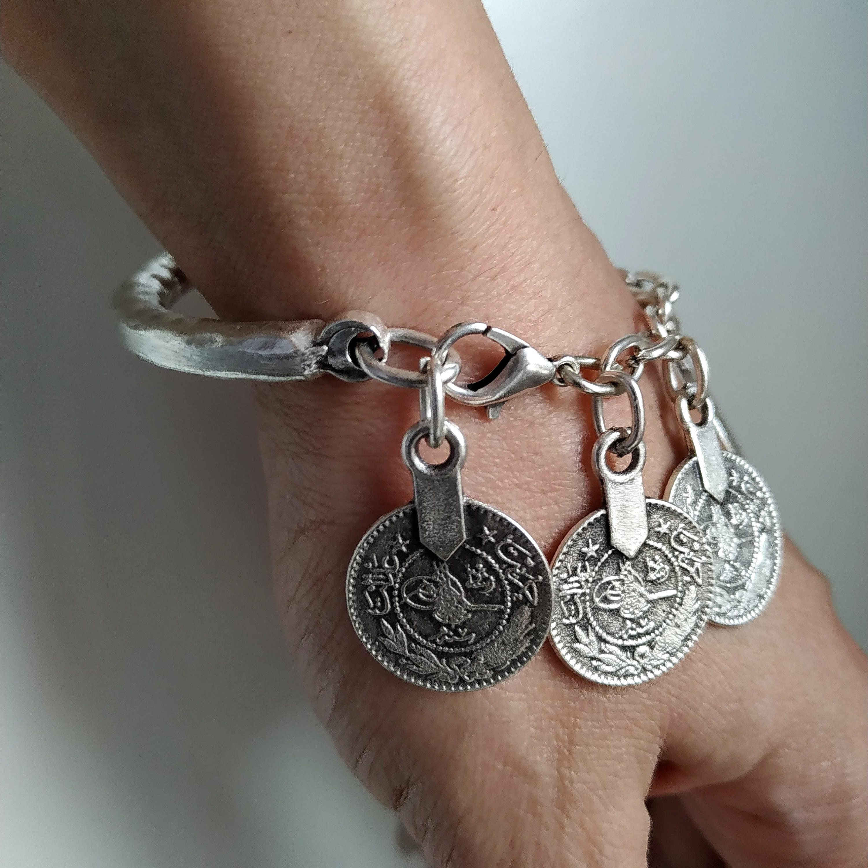Bracelet Ottoman En Argent Sterling – Occasion, Avec Usure Du Temps