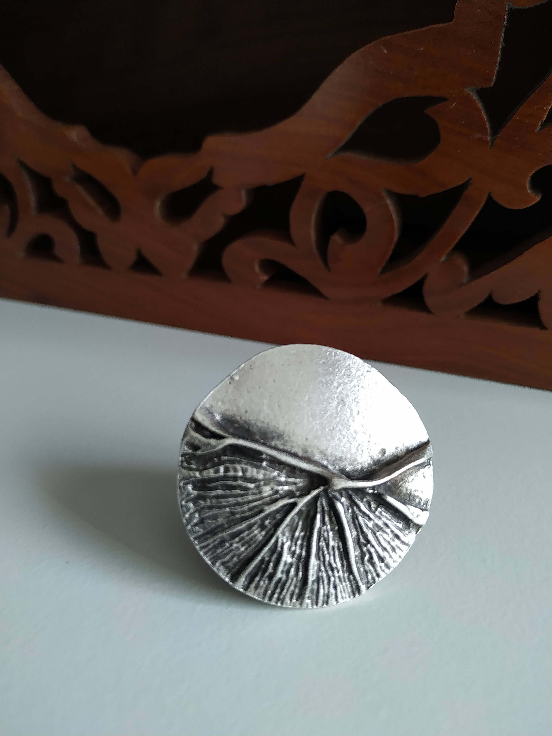 Large Round Ring/ Round Antique Silver Ring/statement Ring/ Turkish ...