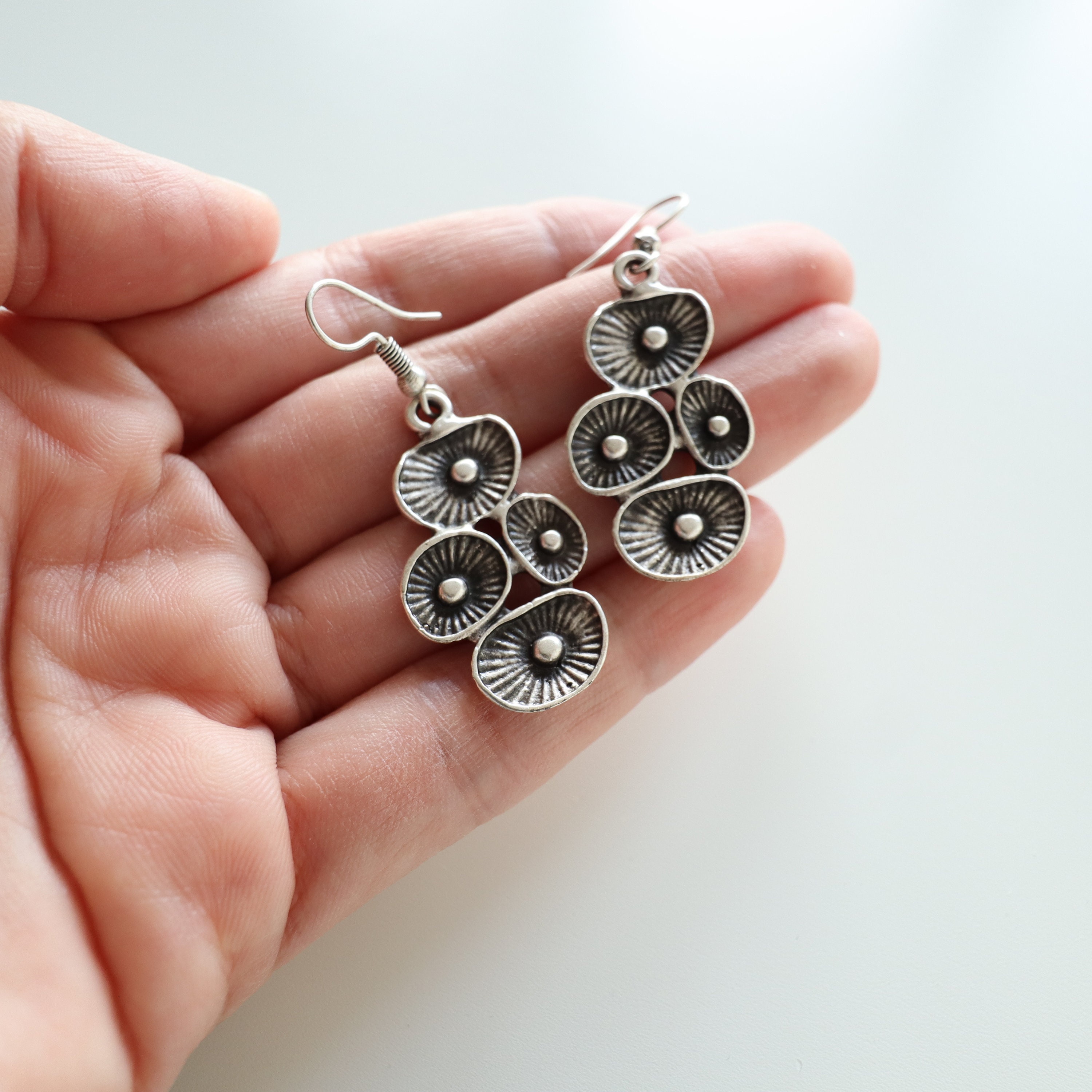 Antique Silver Earrings Ottoman Jewelry Silver Plated Antique Silver Earrings Ottoman Jewelry Silver Plated