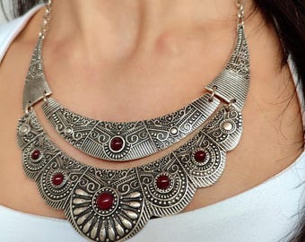 Antieke zilveren Turkse muntketting, ottomaanse sieraden, Turkse choker, verzilverde sieraden voor vrouwen, ottomaanse sieraden, zilver voor vrouwen
