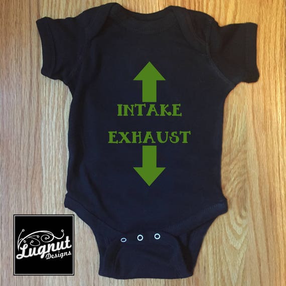intake exhaust baby onesie