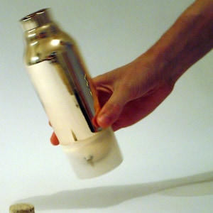 Vintage schwedische Glas Isolierflasche Wasserflasche Kork Thermoskanne Inner 1960er Jahre