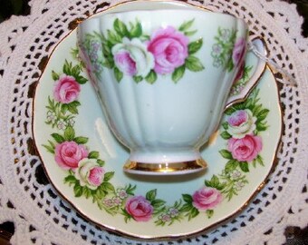 Colclough Bone China Cup and Saucer Peony England