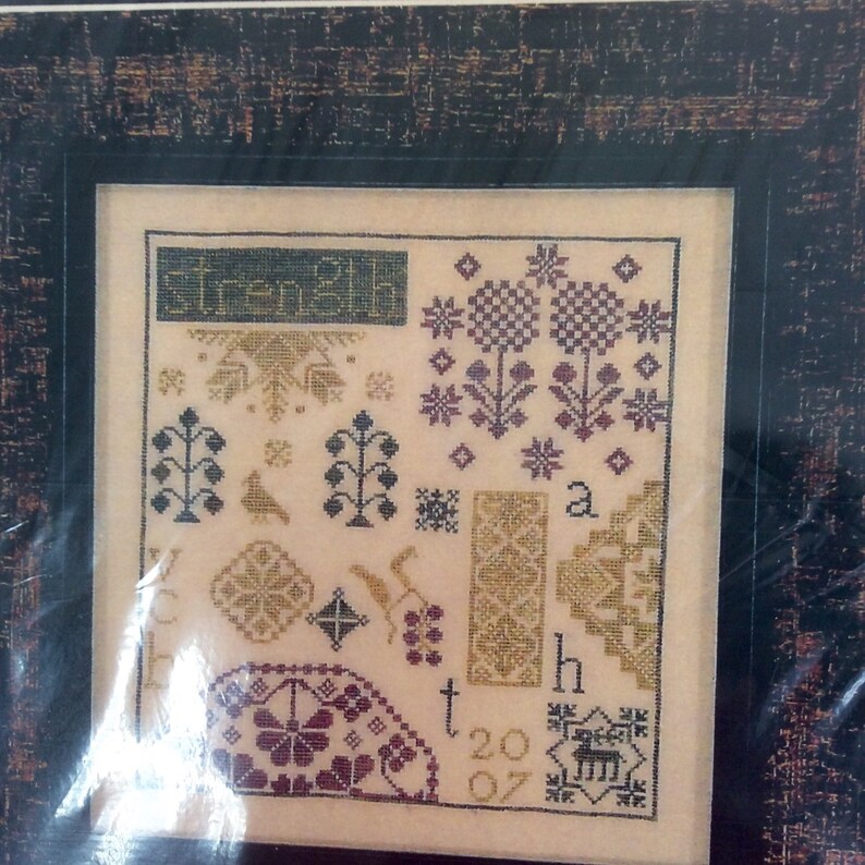 Examplar Dames Design Quaker Series Strength Cross Stitch Sampler Chart image 1