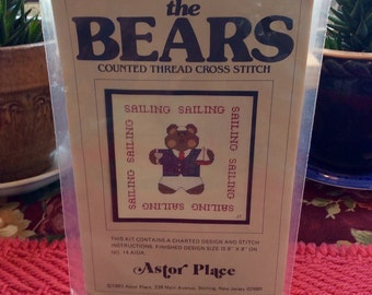 Astor Place Cross Stitch Bears Vintage Chart