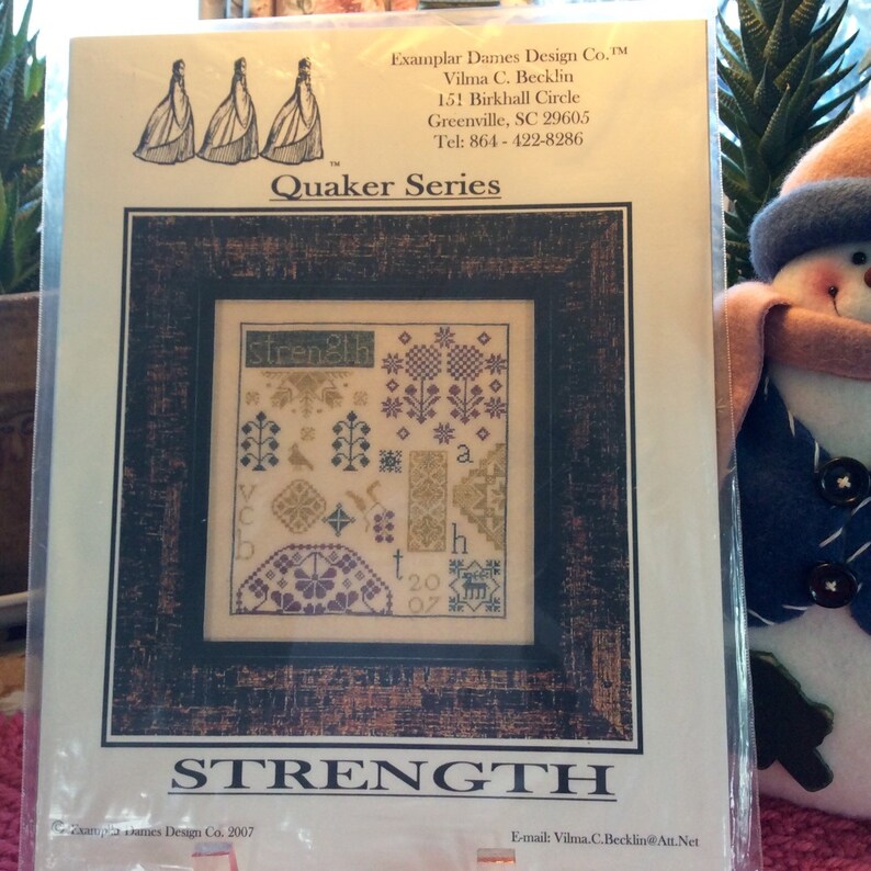 Examplar Dames Design Quaker Series Strength Cross Stitch Sampler Chart image 2