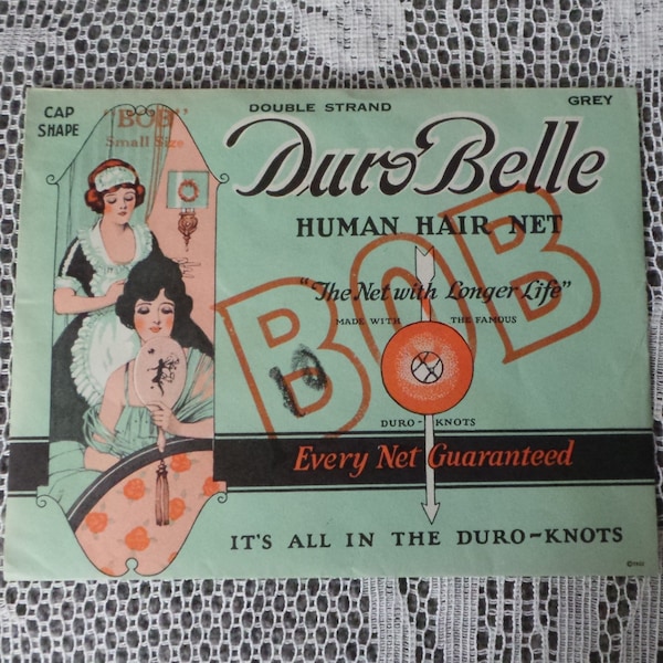 Vintage 1920's DUROBELLE Double Strand Grey REAL HUMAN Hair Net