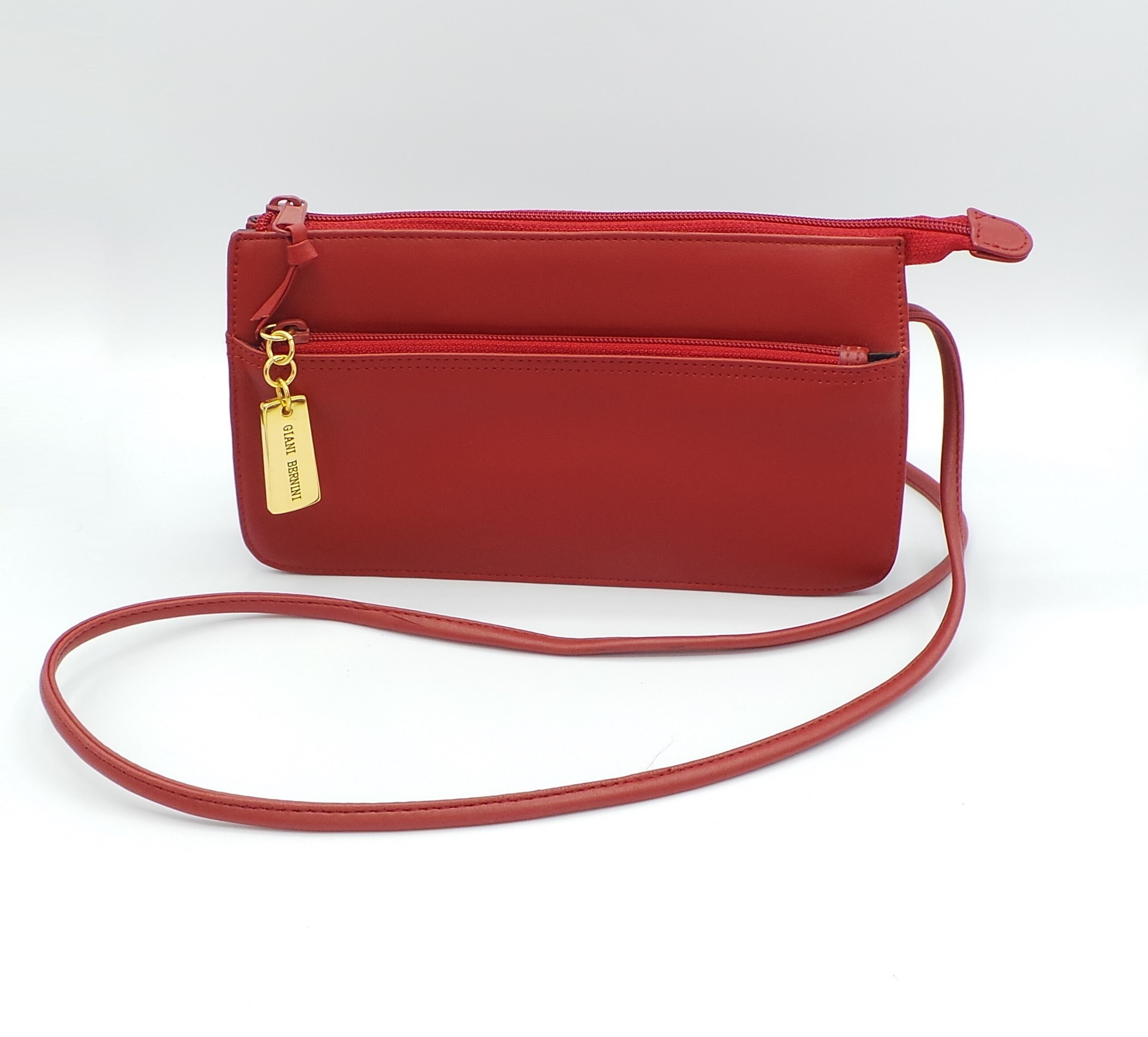 Vintage Giani Bernini Genuine Red Wine Leather Handbag Shoulder Crossbody