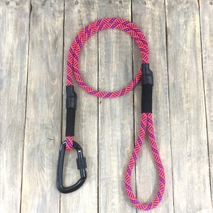 Handmade Climbing Rope Dog Leash: Pink & Orange, Gift for Dog Lover