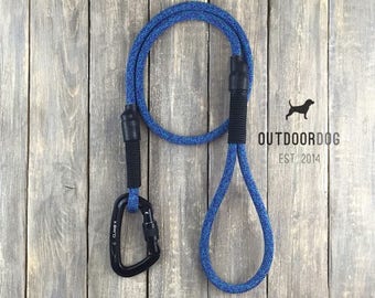 Blue Climbing Rope Dog Leash: Handmade Carabiner Pet Leash