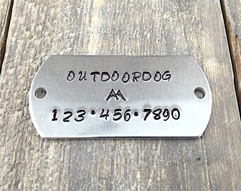 Personalized Dog Tag Hand Stamped Name Plate Pet ID Tag