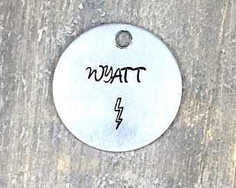 Hand Stamped Aluminum Dog Tag: Personalized Pet ID