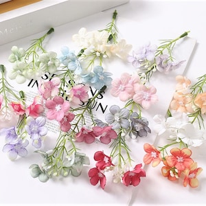 25 Stems Artificial Flowers, 8 Colors, Cupcake Decor, Wedding Cake Decor, Cake Topper, Boutonniere Flower, Wedding Table Decor