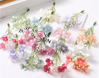 25 Stems Artificial Flowers, 8 Colors, Cupcake Decor, Wedding Cake Decor, Cake Topper, Boutonniere Flower, Wedding Table Decor