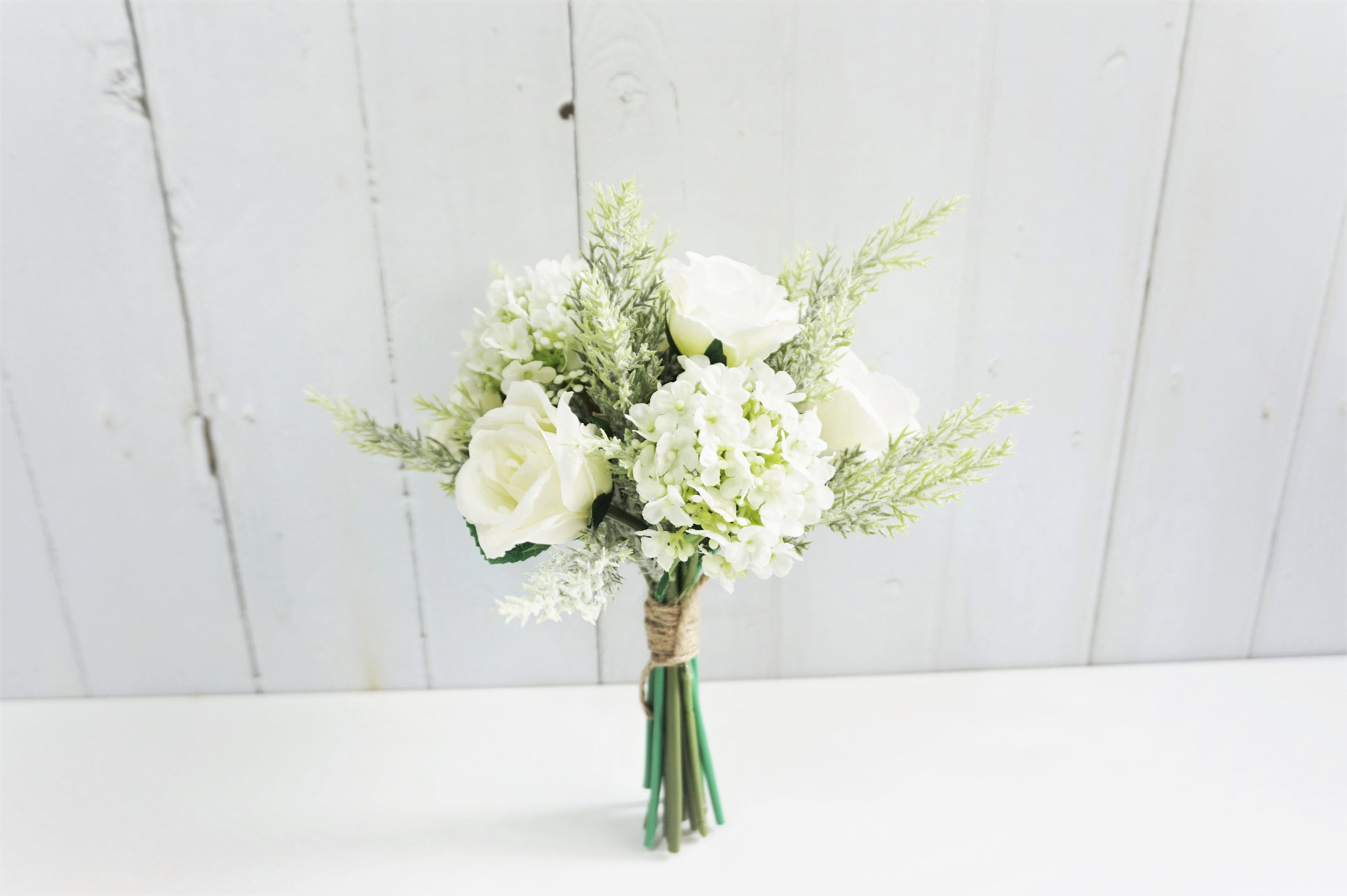 Elegant White Rose Bridal Bouquet–L & G Flower Shop