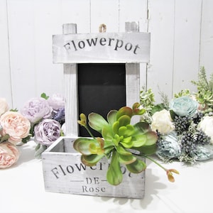 Rustikale Holz Pflanzer mit Tafel, Hochzeit Blumenkorb, Hochzeit Herzstück, rustikale Hochzeit Dekor, rustikale hängende Pflanzer, Home Decor