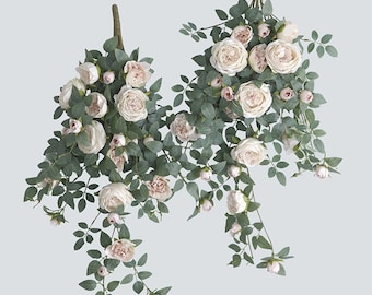 Wedding Swag Flower Set, Ivory/White/Blush/Purple/Fall Wedding Backdrop, Wedding Arch Flower, Wedding Flower Garland, Wedding Table Runner