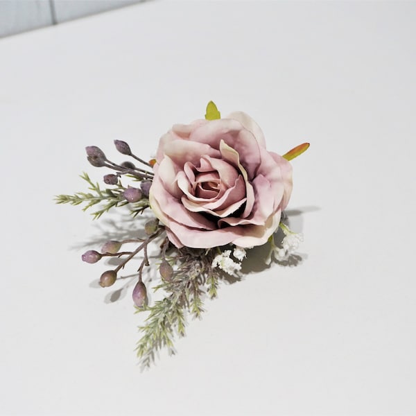 Blush Purple Boutonnieres, Dusty Rose Boutonniere, Blush Buttonhole, Blush Corsage, Blush Wedding, Purple wedding, Rustic wedding