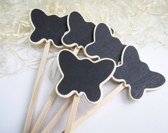Butterfly Chalkboard Signs, Chalkboard Numbers, Cake Toppers, Wedding Decor Chalkboard, Rustic Table Numbers, Chalkboard Stakes