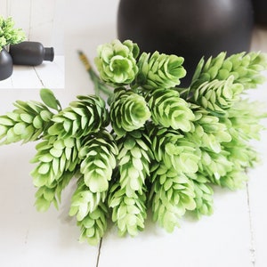 8 Stems Sedum Hops Blossoms, 40 Individual Hop Blossoms, Artificial Sedum Hops, Wedding Bouquet Fillers, Flower Crown Filler, Green Hops