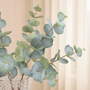 Lebensechter Eukalyptus, Künstlicher Eukalyptus Stamm, Eukalyptus Stiel, Hochzeit Blume, Rustikales Wohndekor, Eukalyptus Blatt