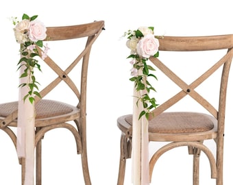 Ivory/Blush Pink Wedding Chair Flower, Blush Wedding Aisle Flower, Church Pew Flower, Wedding Ceremony Aisle Decoration, Wedding Pew Decor